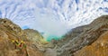 Panoramic view of Kawah Ijen at sunrise, Indonesia.