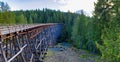 Panoramic view of Kinsol Trestle railroad bridge in Vancouver Is