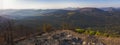 Panoramic view from Klic or Kleis one of the most attractive view-points of the Lusatian Mountains with autumn colored deciduous a Royalty Free Stock Photo