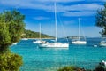 Panoramic view on Kosirina beach bay on Murter island in Croatia Royalty Free Stock Photo