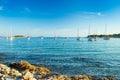 Panoramic view on Kosirina beach bay on Murter island in Croatia Royalty Free Stock Photo