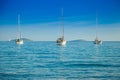 Panoramic view on Kosirina beach bay on Murter island in Croatia Royalty Free Stock Photo