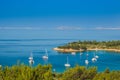 Panoramic view on Kosirina lagoon on Murter island in Croatia Royalty Free Stock Photo