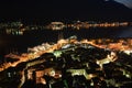 Panoramic View Kotor Old Town by Night Montenegro Royalty Free Stock Photo