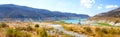 Panoramic view of the Kouris Reservoir. Cyprus.