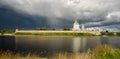 Panoramic view of the kremlin in pskov russia Royalty Free Stock Photo