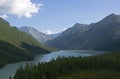 Panoramic view on Kucherlinskoe lake, Altai Royalty Free Stock Photo