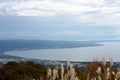 Panoramic view of Kuninaka Plain under sea of clouds in Sado Island, Niigata, Japan