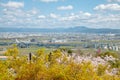 Panoramic view of Kyoto Yawata city at spring in Japan Royalty Free Stock Photo