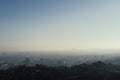 Panoramic view of LA downtown and suburbs from the beautiful Griffith Observatory in Los Angeles Royalty Free Stock Photo