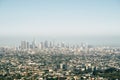 Panoramic view of LA downtown and suburbs from the beautiful Griffith Observatory in Los Angeles Royalty Free Stock Photo