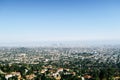 Panoramic view of LA downtown and suburbs from the beautiful Griffith Observatory in Los Angeles Royalty Free Stock Photo