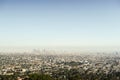 Panoramic view of LA downtown and suburbs from the beautiful Griffith Observatory in Los Angeles Royalty Free Stock Photo