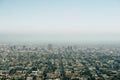 Panoramic view of LA downtown and suburbs from the beautiful Griffith Observatory in Los Angeles Royalty Free Stock Photo