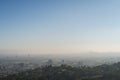 Panoramic view of LA downtown and suburbs from the beautiful Griffith Observatory in Los Angeles Royalty Free Stock Photo