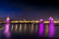 Panoramic view of the old harbor of La Rochelle with its famous towers