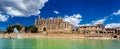 Panoramic view of La Seu - Cathedral of Santa Maria of Palma, Palma de Mallorca Royalty Free Stock Photo