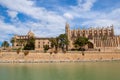 Panoramic view of La Seu, the gothic medieval cathedral of Palma de Mallorca