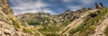 Panoramic view of Lac de Melo and mountain peaks in Corsica Royalty Free Stock Photo
