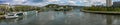 Panoramic view of Lacroix Island along the Seine in Rouen Royalty Free Stock Photo