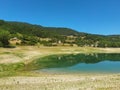Panoramic view of lago del Turano in province of Rieti Lazio
