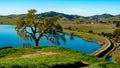 Lagoon Valley Park lake overview from hill Royalty Free Stock Photo