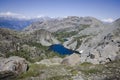 Panoramic view of a lake on the alps Royalty Free Stock Photo