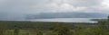 Panoramic view of the Lake Arenal in rainy weather, Costa Rica