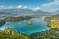 Panoramic view of Lake Bled, Slovenia Royalty Free Stock Photo