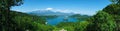 Panoramic view of Lake Bled, Slovenia. Panorama Royalty Free Stock Photo