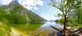 Panoramic view of Lake Bohinj, Julian Alps, Slovenia Royalty Free Stock Photo