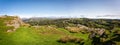 Panoramic view of the Lake District landscape from the top of Brant Fell in Cumbria, Royalty Free Stock Photo