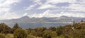 Panoramic view of lake garda from the hills around Royalty Free Stock Photo
