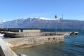 A panoramic view of Lake Garda on a stormy day - Brescia - Italy Royalty Free Stock Photo