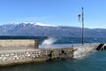 A panoramic view of Lake Garda on a stormy day - Brescia - Italy Royalty Free Stock Photo