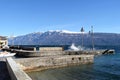 A panoramic view of Lake Garda on a stormy day - Brescia - Italy Royalty Free Stock Photo