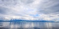 Panoramic view of Lake Geneva, one of Switzerland`s most cruised lakes in Europe, Vaud, Switzerland. Design for background Royalty Free Stock Photo