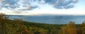 Panoramic view of Lake Huron seen from 10th mile in Manitoulin Island, ON, Canada Royalty Free Stock Photo