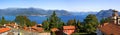 Panoramic view on Lake Maggiore. Royalty Free Stock Photo