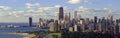 Panoramic view of Lake Michigan and Lincoln Park, Chicago, IL Royalty Free Stock Photo