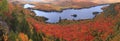 Panoramic view of Lake Monroe with autumn leaf color in Mont Tremblant National Park, Quebec Royalty Free Stock Photo