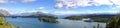 Panoramic view of lake Nahuel Huapi Royalty Free Stock Photo