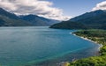Panoramic view of Lake Puelo from the viewpoint Royalty Free Stock Photo