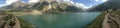 Panoramic view of Lake Saif-ul-Malook Naran Kpk, Khyber Pakhtun Khuwan Pakistan. Royalty Free Stock Photo
