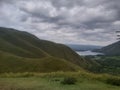 Panoramic view of lake toba samosir's holground Royalty Free Stock Photo