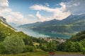 Panoramic view of lake Walensee in Switzerland Royalty Free Stock Photo