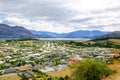 Panoramic view of lake Wanaka town. New Zealand Royalty Free Stock Photo