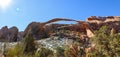 Panoramic view of Landscape Arch in the winter Royalty Free Stock Photo
