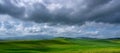 Panoramic view of the landscape of the river valley near Pienza in Tuscany