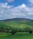 Panoramic view of the landscape of Tuscany town of Pienza